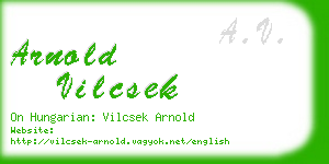 arnold vilcsek business card